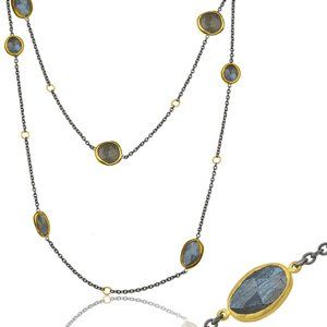 24k yellow gold/silver rainbow moonstones NWT